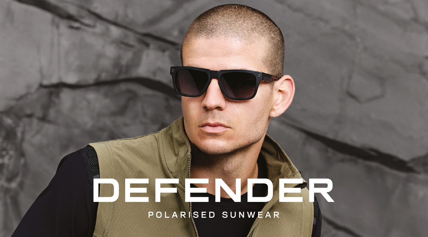 Stoere urban DEFENDER zonnebril van Land Rover eyewear voor heren die van avontuur houden.